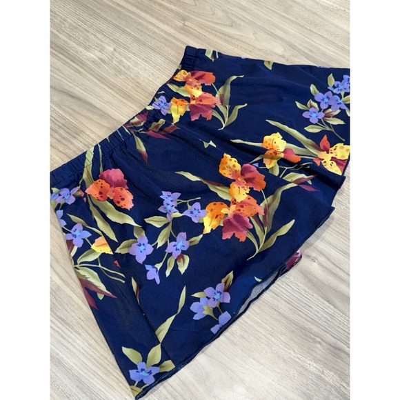 Jantzen Other - Vintage Jantzen Swim Skort Bathing Suit Sz 12 Navy Floral Tropical Hawaiian Surf
